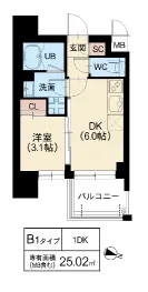 DOUBLE NINE RESIDENCE TENNOJIMINAMI：B1タイプ
