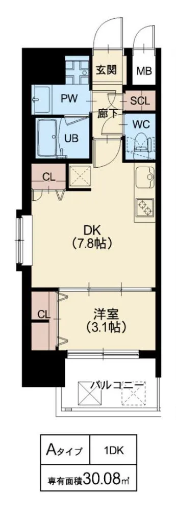 スプランディッド十三本町：Aタイプ