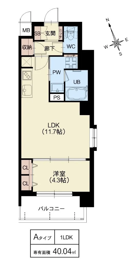 LA GRACE FUKUSHIMAⅡ：1号室タイプ