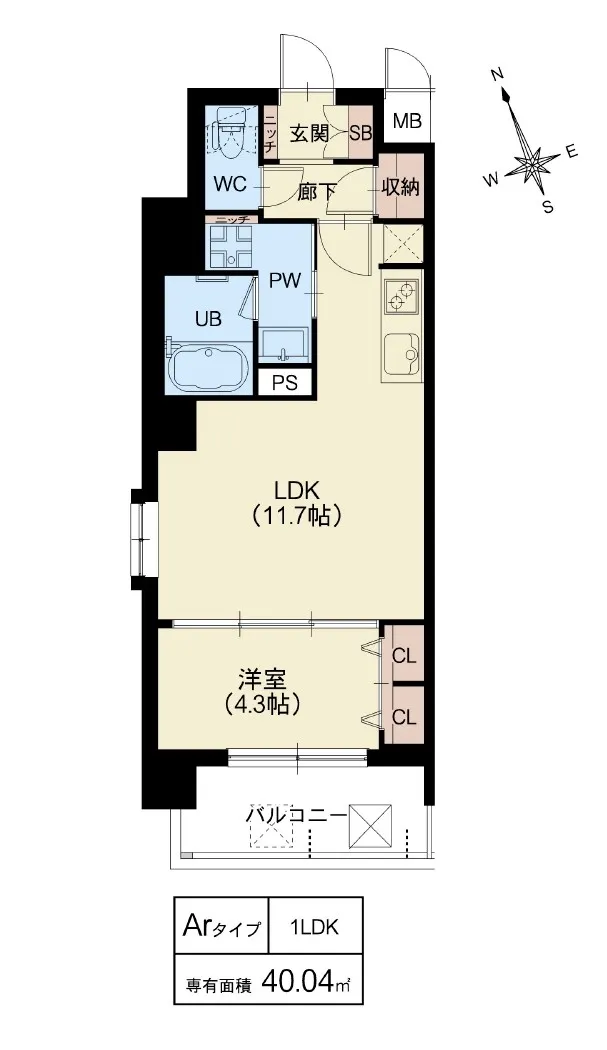 LA GRACE FUKUSHIMAⅡ：2号室タイプ