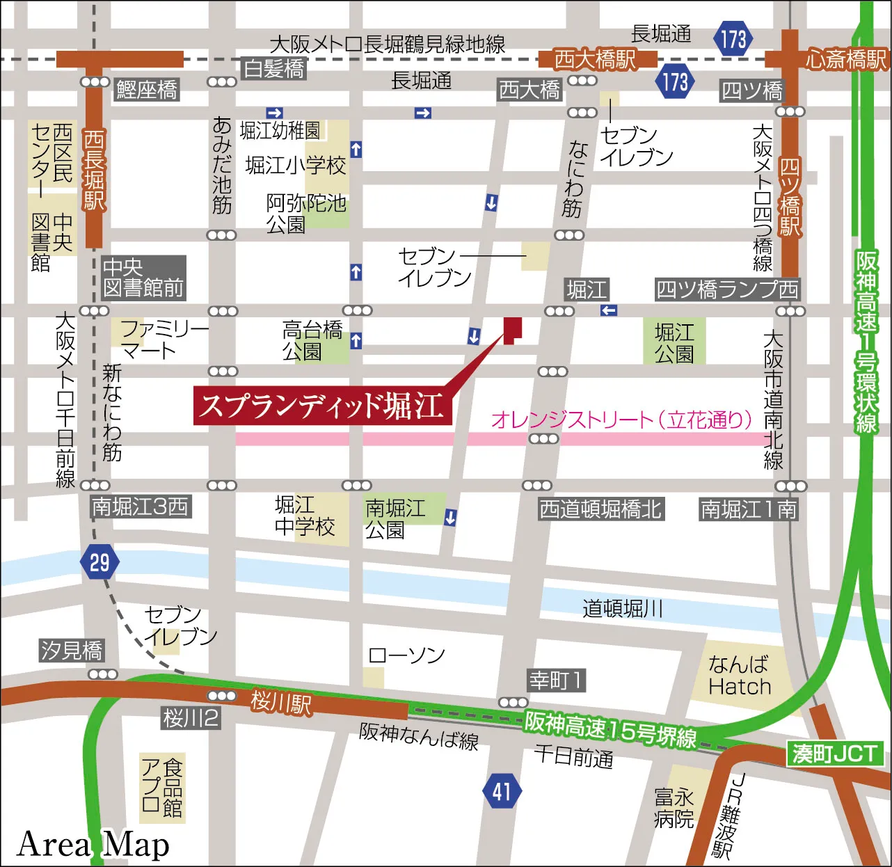 スプランディッド堀江：地図