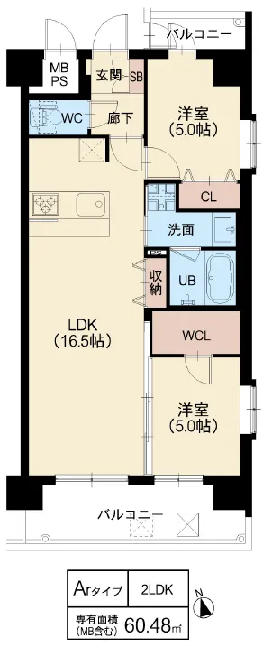 スプランディッド難波WESTⅢ：Arタイプ