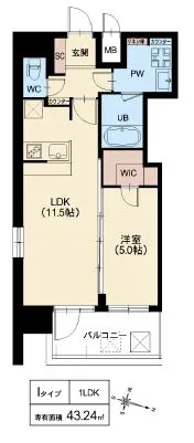 スプランディッド京橋EAST：Iタイプ