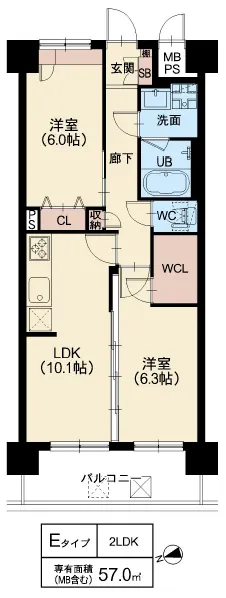 スプランディッド難波WESTⅡ：Eタイプ