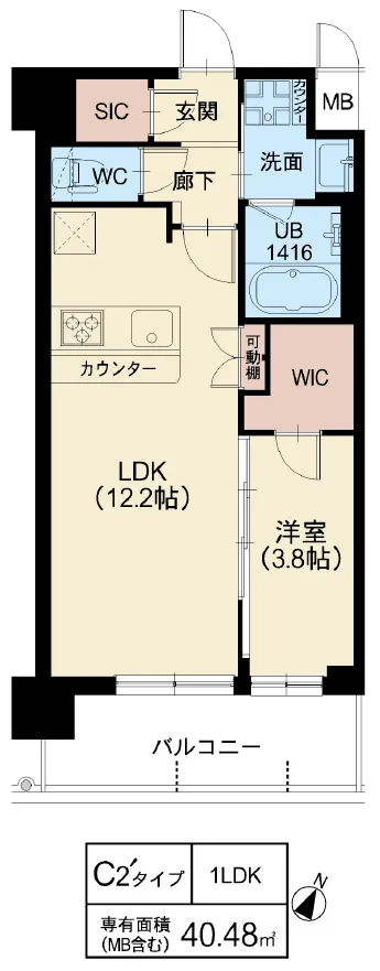 スプランディッド弁天町：C2´タイプ
