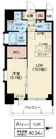 スプランディッド江坂Ⅲ：A1タイプ