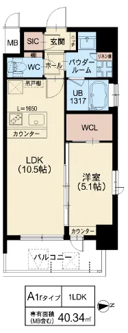 スプランディッド江坂Ⅲ：A1rタイプ