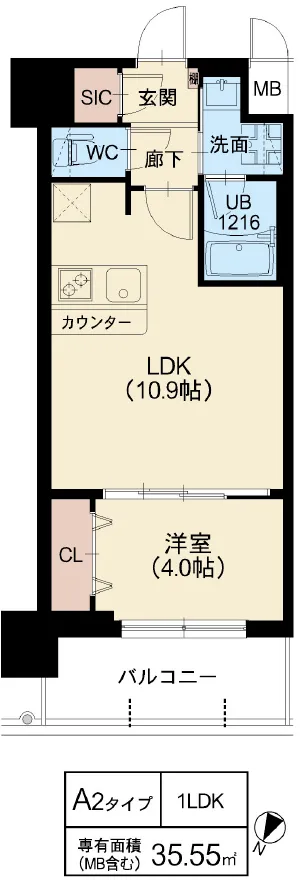 スプランディッド弁天町：A2タイプ