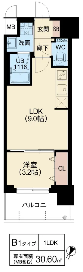 スプランディッド弁天町：B1タイプ