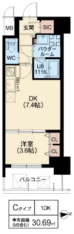 スプランディッド江坂Ⅲ：Cタイプ