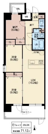 スプランディッド江坂DUE：E1タイプ