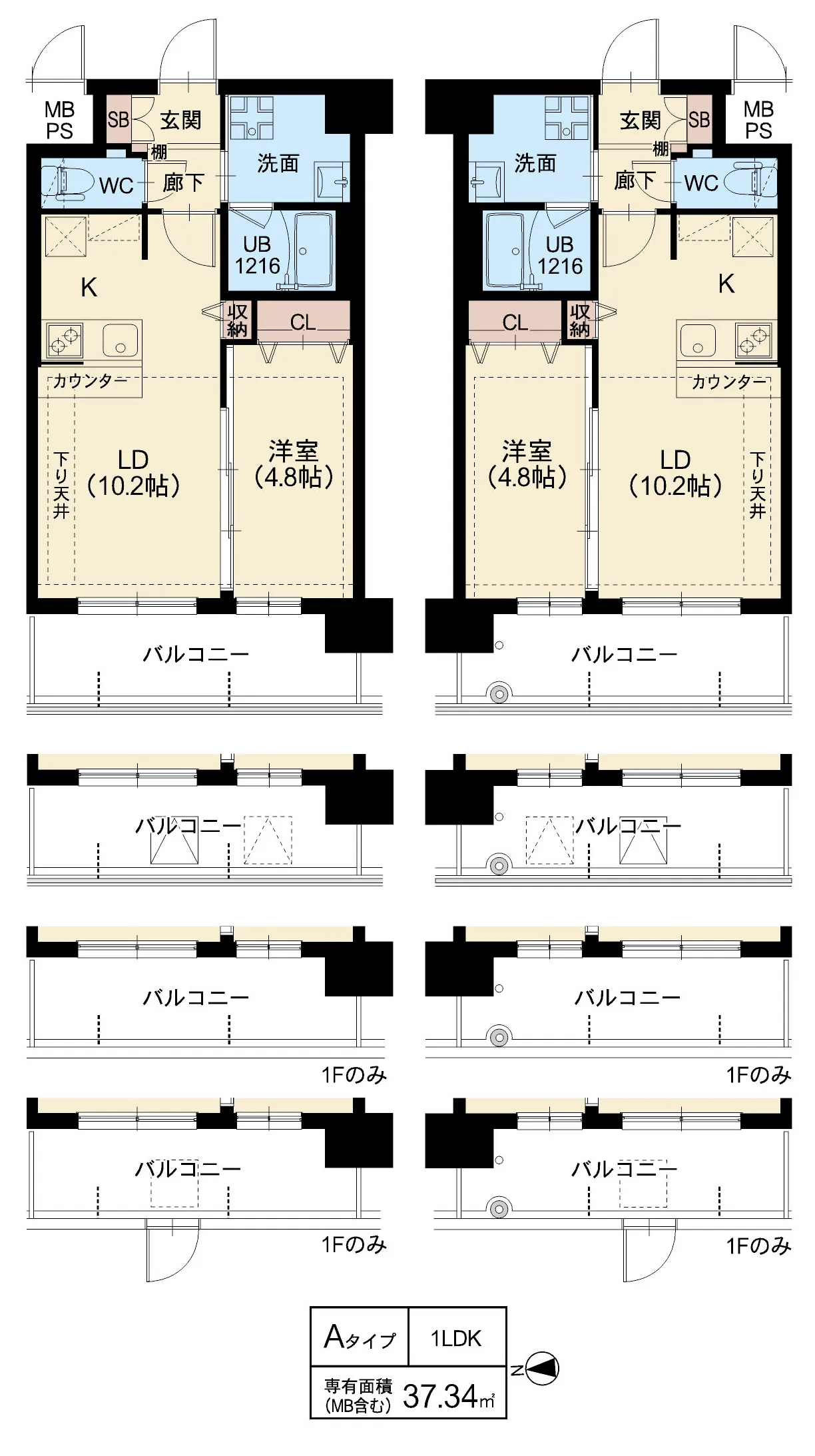 スプランディッド茨木天王：間取り図Aタイプ