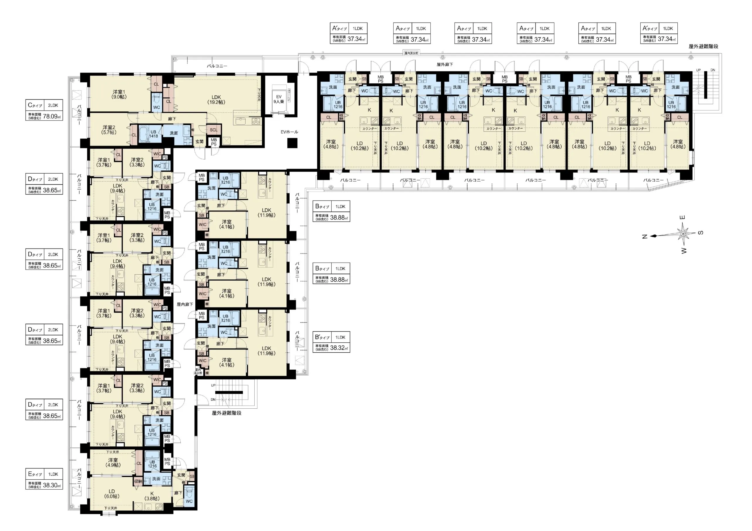スプランディッド茨木天王：2F～5F居住エリア