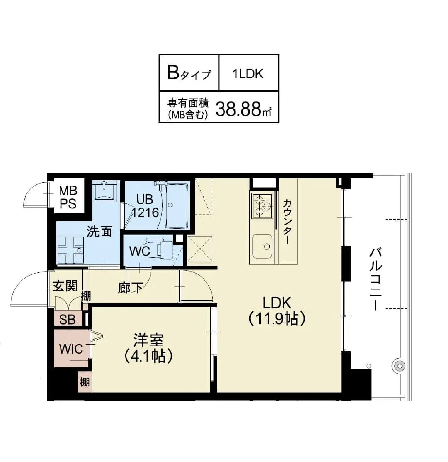 スプランディッド茨木天王：間取り図Bタイプ