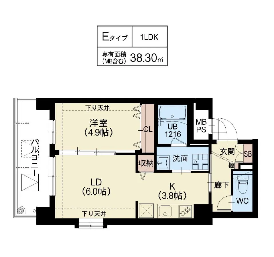 スプランディッド茨木天王：間取り図Eタイプ