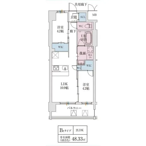 スプランディッド城東関目：間取り図（Brタイプ）