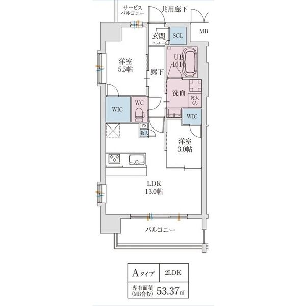 スプランディッド城東関目：間取り図（Aタイプ）