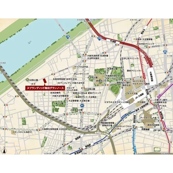 スプランディッド梅田グランノース：map